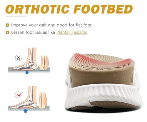 KuaiLu Womens Orthopedic Recovery Walking Arch Support Sandals Beige 6 — view 4