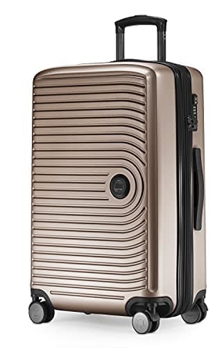 HAUPTSTADTKOFFER Mitte - Medium-Sized Hard-Shell Suitcase, TSA, 4 Wheels, Check-In Luggage with 8 cm Volume Expansion, 68 cm, 88 L, Champagne