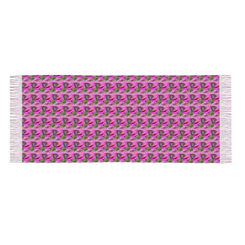 Floral With Butterfly Print Elegant Fringe Scarf Shawl Wrap For Women Winter Fall Spring Travel Accessory Gift — view 5