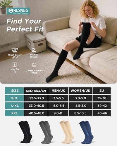 Niofind Compression Socks for Women & Men, 15–20mmHg, Knee High — view 6