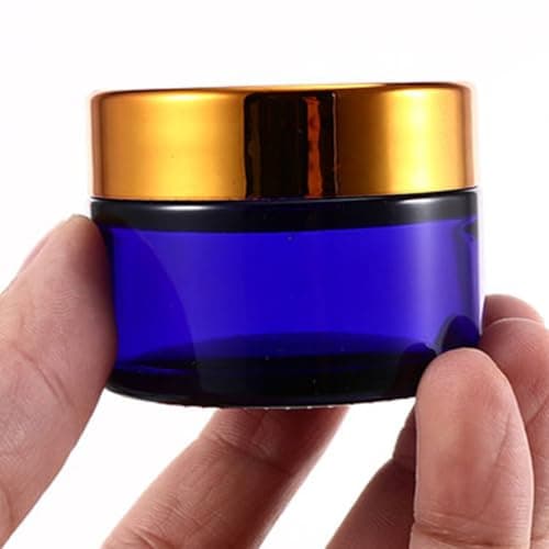 50g Blue Glass Cream Jar 5 Pack Refillable Cosmetics Container — view 4