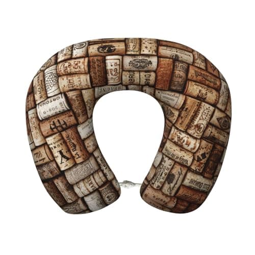 FSCEV Wine Cork Memory Foam Travel Pillow For Adults Basics Semicircular Neck Pillow Holiday Essentials