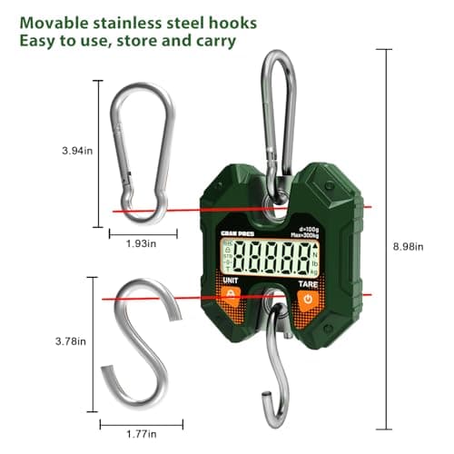 GRAM PRES Digital Hanging Scale 660LB/300KG,Handheld Mini Crane Scale — view 4