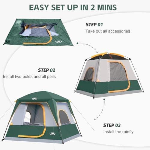 UNP Camping Tent 4-8 Person, Tall Family Tent with Standing Room — view 5