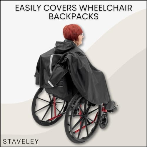 Staveley Wheelchair Rain Cape Poncho Waterproof | Unisex Lightweight Adult Mobility Rain Cape | Protection for Wheelchair & Electric Wheelchair Users — view 6