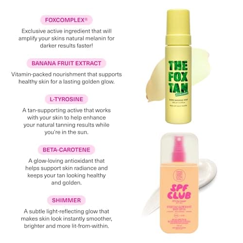 The Fox Tan Rapid Banana Whip & Glow Boost Body SPF Tanning Bundle, Glow Boost Body SPF 30(150mL) +Banana Whip(200mL), Vegan & Cruelty-Free (2 Pieces) — view 3