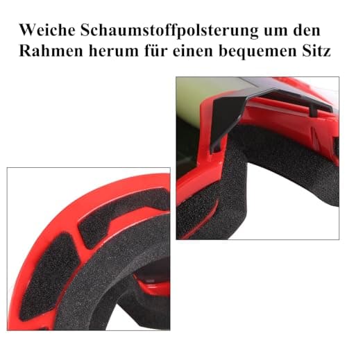 4-FQ ATV Dirt Bike Goggles Motorcycle Goggles(Red Frame + Color Lens) — view 4