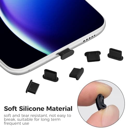liyun 31 Pcs USB Type C Anti Dust Cap Set, 30 Pcs Port Plugs Protector with Cleaning Brush, Silicone USB C Dust Cover for All Type-C Smartphones Tablets — view 3
