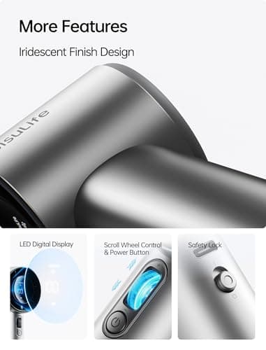 JISULIFE Handheld Fan Pro1S - Next-Gen Airflow: Up to 40h Runtime, Electroplated Body - Luxury Shine, 1-100 Speed Scroll Wheel, 5000mAh-Portable Fan for Travel, Gifts for Women Men(Chrome Silver) — view 3