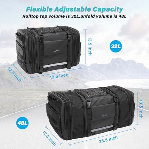 MOSISO Motorcycle Tail Bag with Expandable Capacity 32L-48L — view 2