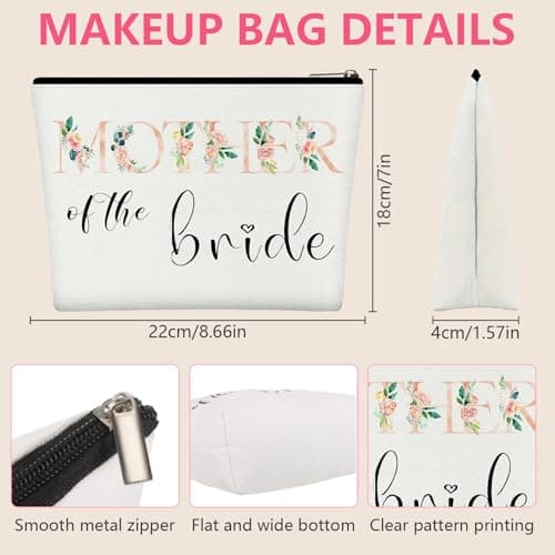 Bride Makeup Bag - Homiladi Elegant Cosmetic Organizer with Toiletry Pouch | Wedding Gift Box, Mother of The Bride & Mother in Law | Bridal Party Travel Accessories for Engagement — view 2