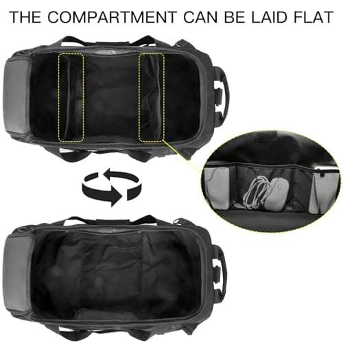 TUGUAN 100L Extra Large Duffle Bag for Travel Heavy Duty Duffel Holdall Backpack with Back Straps 30'' XL Big Weekend Overnight Bag for Camping Gym Sports Equipment Gear for Men Women, Black — view 5