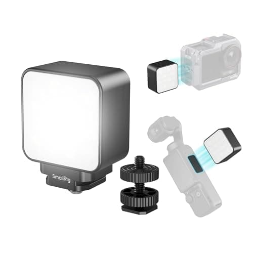 SMALLRIG Magnetic Video Light for Action Cameras, Mini Video Light with 500mAh Battery, 3000K-6000K, Detachable Cold Shoe Adapter, for DJI OSMO Nano Action 6/5/4/3 Pro, for Insta360 Ace Series - 5446