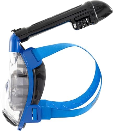 Cressi Komodo Full Face Snorkel Mask Dry Splash System, Blue/Black, M/L — view 3