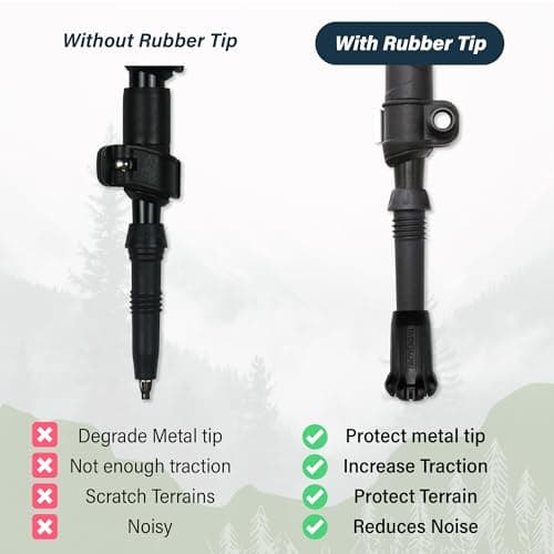 TREKOLOGY Trekking Pole Tips Replacement, 8pc/Set Hiking Pole Tips, Rubber Walking Pole Tips, Rubber Tips Trekking Poles Tip Walking Stick/ 11mm Hole Diameter (New 8pc Pack) — view 2