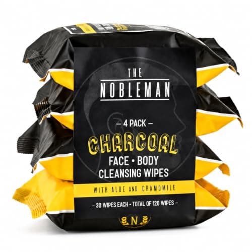 Men's Charcoal Face + Body Cleansing Wipes - 4 Pack (120ct)