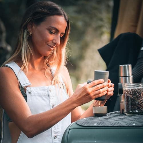 WACACO Minipresso GR2 Portable Coffee Maker For Ground Coffee, Gray Olive — view 3