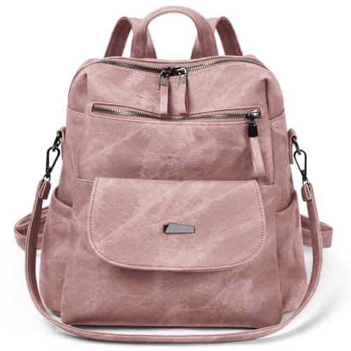Aucuu Women Backpack, PU Leather Backpack, Fashion Ladies Backpack, PU Fashion Travel Multipurpose Shoulder Bag, Waterproof Anti-Theft Travel Lightweight Backpack, Handbag for Women & Girls