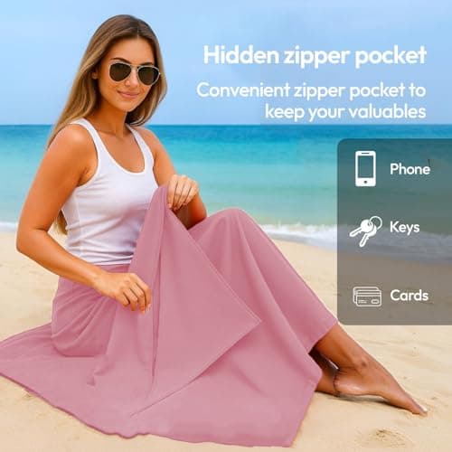 azark Microfibre Towel – Quick Dry, Lightweight & Super Absorbent – Gym, Travel, Yoga, Camping & Beach – Soft & Durable – Multiple Sizes (Pink, XX Large) — view 3