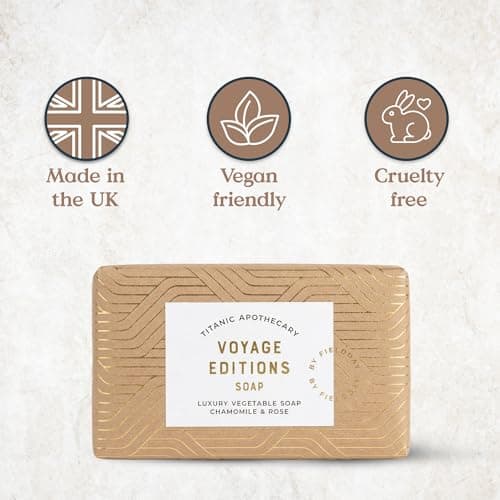 Field Day - Titanic Rose Soap Bar 190g - Luxury Vegetable Soap - Vegan & Cruelty Free - Chamomile & Rose Oil Fragrance - Softening Floral Formula - Elegant Bathroom Gift - Made in the UK — view 6