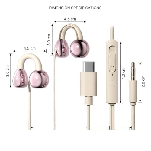 3.5mm/Type-C Wired Headphones, Perfect for Sleeping, Snoring, Travel, Meditation, Relaxation, Ear Clip Type Not In Ear HiFi Wire Control With Microphone Earphones — view 3