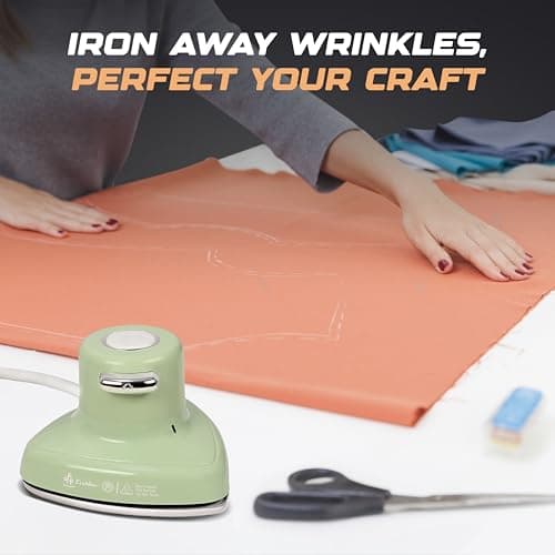 Econour Travel Mini Steam Iron for Clothes, Crafting, Quilting & Sewing - Portable Handheld Steamer With Safety Gloves and Storage Pouch — view 2