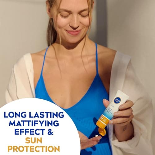 NIVEA Sun UV Face Shine Control SPF 50 Cream (50ml), Sun Cream Protects Against UVA/UVB Rays and Premature Skin Ageing, Sunscreen for Delicate Facial Skin — view 3