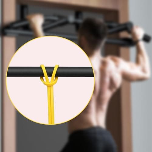 Resistance Bands, Pull Up Bands Different Levels 5-15lbs Exercise Band for Men Women, Gym Workout, Yoga, Powerlifting, Strength Training, Calisthenics (Yellow 5-15 LBS) — view 4