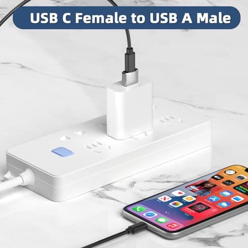 USB C to USB Adaptor, USB to USB C Adapter 3Pack Charger Cable Converter — view 3