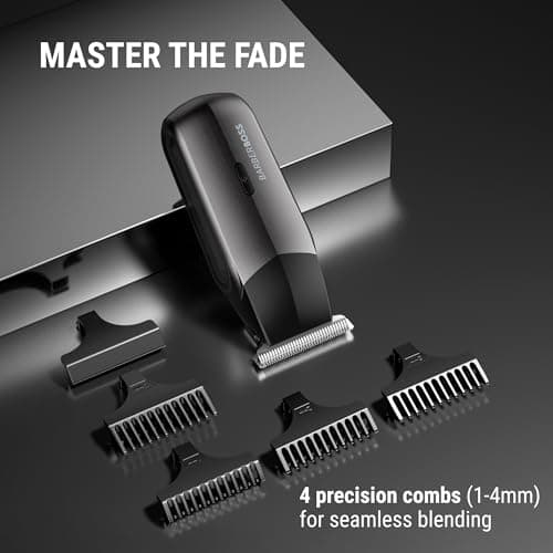 BarberBoss 3-in-1 Men’s Electric Shaver, Travel Trimmer Kit for Men, Beard & Hair Trimmer, Nose & Ear Trimmer, Mini Foil Shaver Head, Male Grooming Set with 5 Guide Combs, QR-2211 — view 5