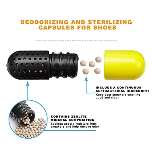 Shoe Deodorizer Pills, Long-Lasting Shoes Capsules Shoes Freshener Convenient for Shoes Wardrobe Bags Car (Yellow Black) — view 3