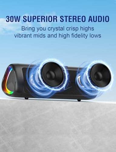 UOHHBOE 30W Bluetooth Speaker, Portable Waterproof Speaker with Deep Bass — view 3