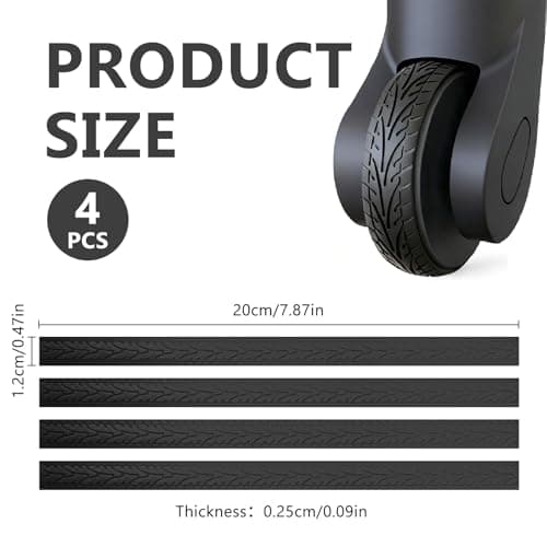 Suitcase Wheel Covers for Travel Protection – 4 Pack Silicone Luggage Wheels Protectors – Noise Reduction Wheel Guards for Spinner Trolley – Universal Fit Suitcase Accessories for Airport Travel — view 2