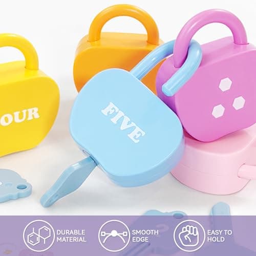 YYDeek Locks and Key Toddler Toys, Number Learning Counting Blocks for Kids — view 4