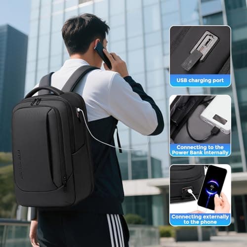 FENRUIEN Business Backpack 15.6 Inch Laptop Bag for Men Expandable 19L-27L — view 6