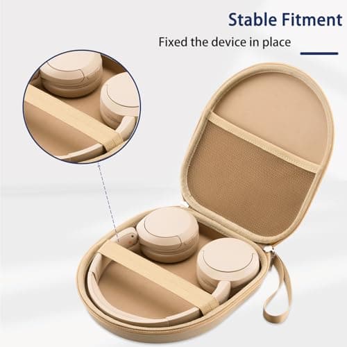 Case Compatible with Sony WH-CH520N WH-CH720N, and JBL 510BT 520 BT 720BT 770 NC 760 NC 670 NC Wireless Noise Cancelling Headphones, Portable Travel Headphone Storage Cover Bag (Beige) — view 4