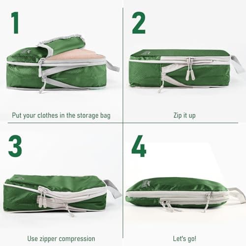 Compression Packing Cubes for Travel, Travel Essentials Luggage Organizer bags for Suitcase, Durable Compression Travel Packing Cubes for Carry on Backpack — view 4