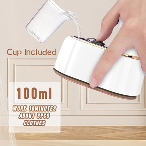 Houbobo Portable Clothes Steamer, Mini Handheld Travel Iron, Fast 20S Heat-up, 1000W Steamer Clothing with 180° Rotatable Handle, 2 In 1 Steamer Iron for Travel, Home, Office — view 6