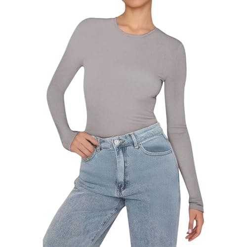 Women's Thermal Tops 3 Pack Long Sleeve Tops for Women Soft Breathable Slim Fit Base Layer Shirt Ideal for Thermal Layering Casual Wear Womens — view 3