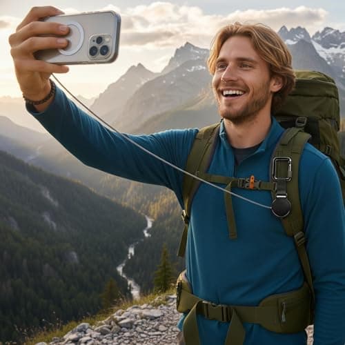 YcsRnn Holdmate Phone Holder, Retractable Phone Tether, Anti Theft Phone Lanyard, Phone Retractable Lanyard, Outdoor Anti-Theft Retractable, Tether for Hiking Cycling Travel — view 4