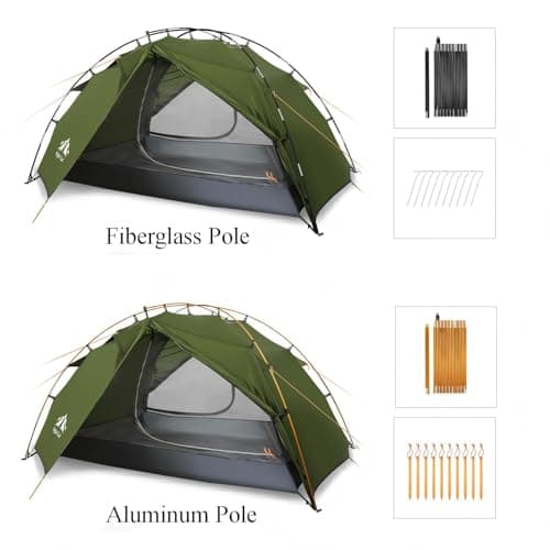 Night Cat 2 Person Camping Tent: Waterproof 2 Man Backpacking Tent Double Layer Easy Set Up Lightweight For Hiking Trekking — view 5