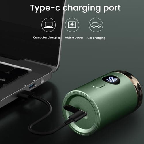 Wet Dry Use Mini Shaver for Men, USB Wireless Shaving Beard Trimmer, Washable Electric Shaver, Rechargeable Portable Razor (Green) — view 6