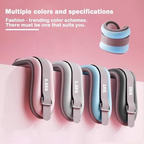 Ankle Weights 0.5kg-2kg Adjustable Neoprene Pair for Women Men — view 6