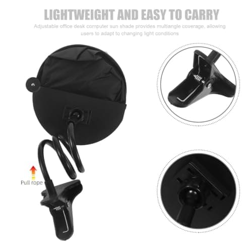 HEATSHAKING Laptop Sun Shade Adjustable Clip Screen Shade for Office Outdoor Work Portable Anti-glare Cover for Laptops and Tablets Collapsible Black Design — view 3