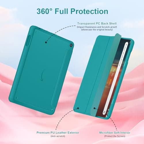 Tablet Case for 8in Tablets,Not for Onn iPad 8inch Tablets,Mansiruyi Slim Light Trifold Stand Case with Auto Sleep/Wake -Glitter Blue — view 3