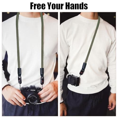 Camera Strap Quick Release Climbing Rope Camera Neck Strap Army green — view 6