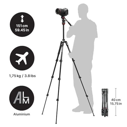 Manfrotto Befree Live, Travel Video Tripod with Fluid Head, Lever Closure — view 2
