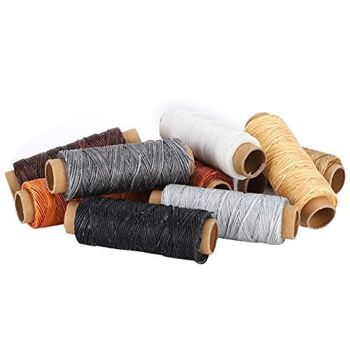 Jiawu Hand Stitch Thread Sewing Kit 10 Colors 150D Durable Cotton Wax Thread for Leather Crafts Wallets Suitcases Tents Hand Stitching — view 5