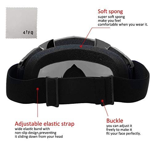 4-FQ Motorcycle Goggles Dirt Bike Goggles Anti UV Safety Goggles Anti Scratch Motocross Goggles Dustproof Motorcycle Glasses Motorbike Goggles for Cycling Riding Climbing Skiing-Sliver Lens — view 3