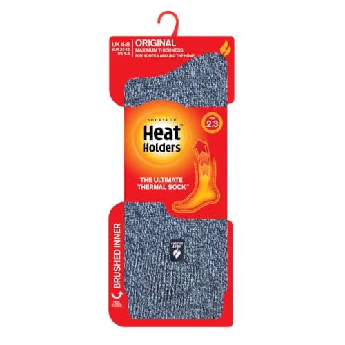 HEAT HOLDERS - Mens & Womens 2.3 Tog Original Thermal Socks | 3 Sizes | Thick Warm Fluffy Insulated Socks for Winter | Ideal for Raynauds (6-11, Denim) — view 4